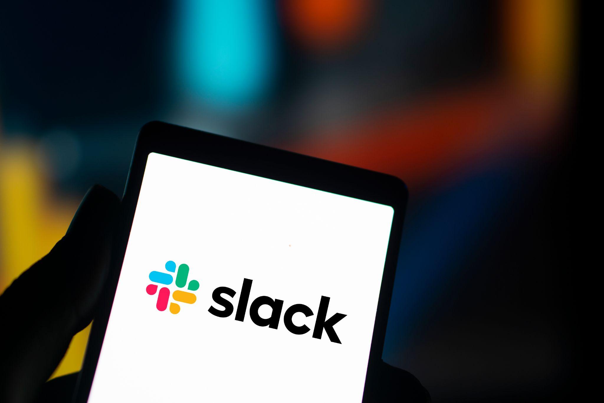 Slack app open on a smart phone