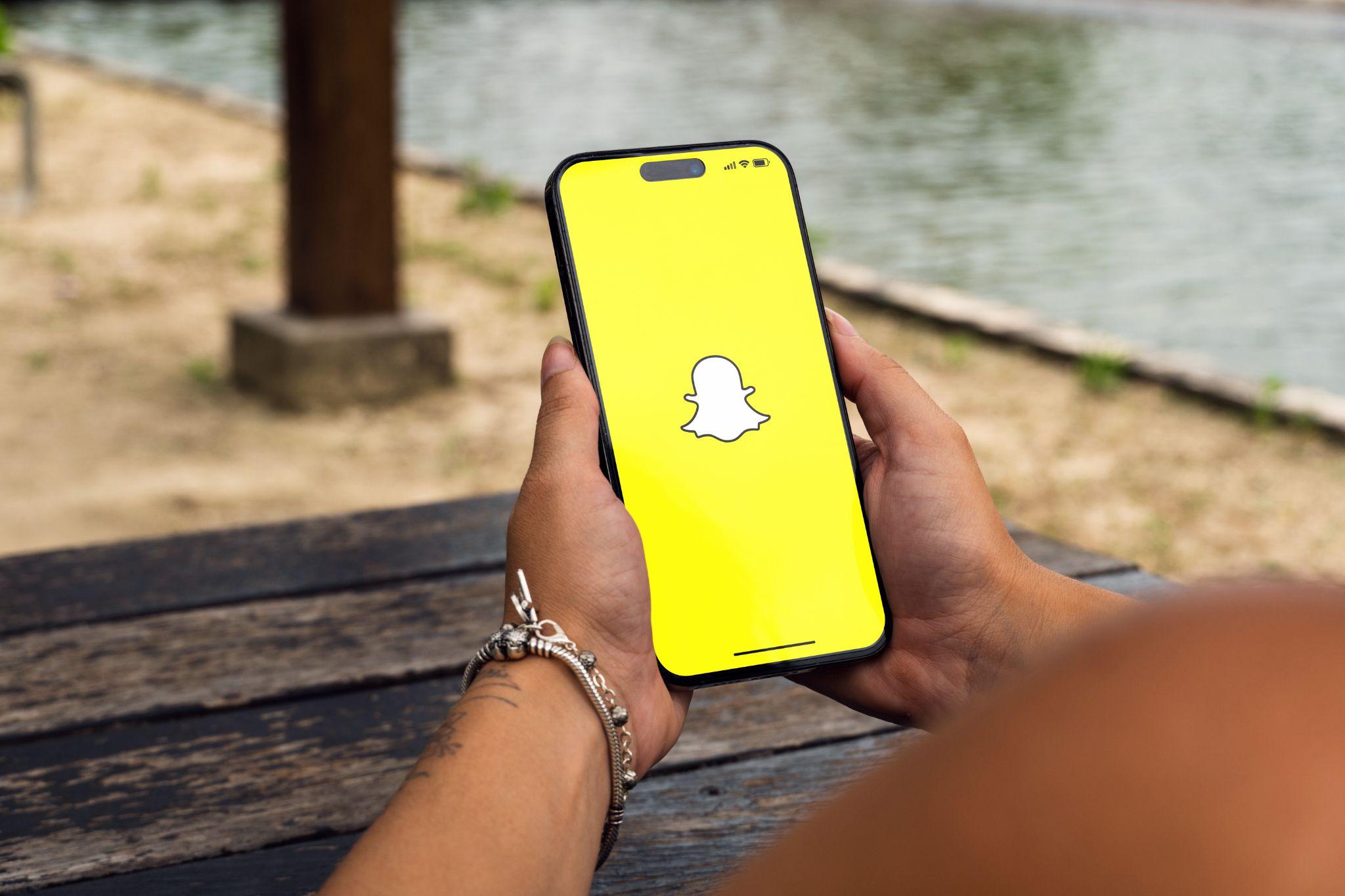 Snapchat app open on smart phone