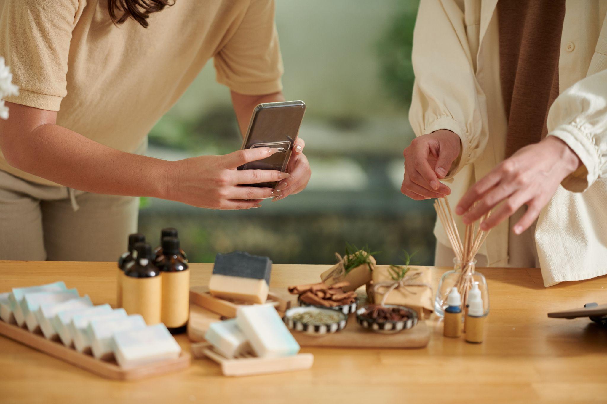 Beauty brand doing a product photoshoot