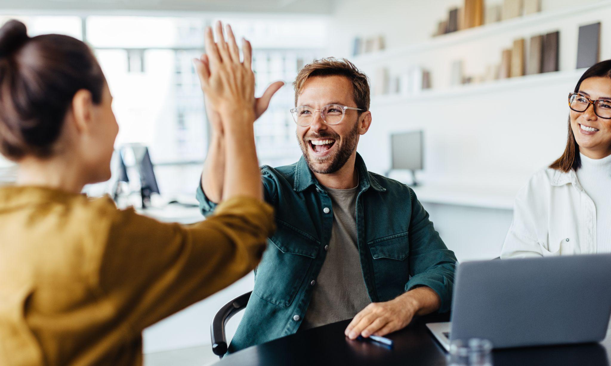 Business owners meeting with an influencer