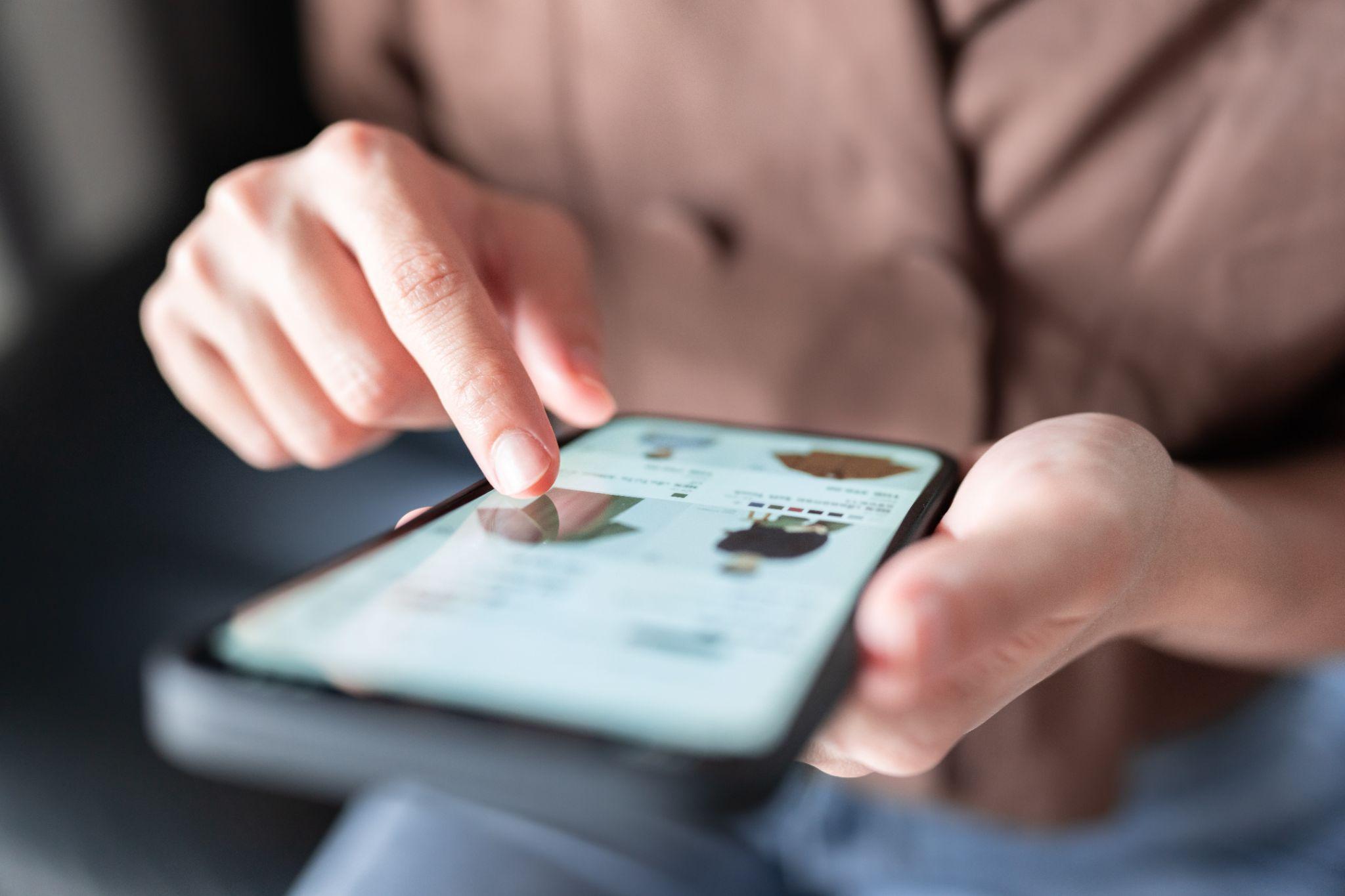 Woman buying clothes online