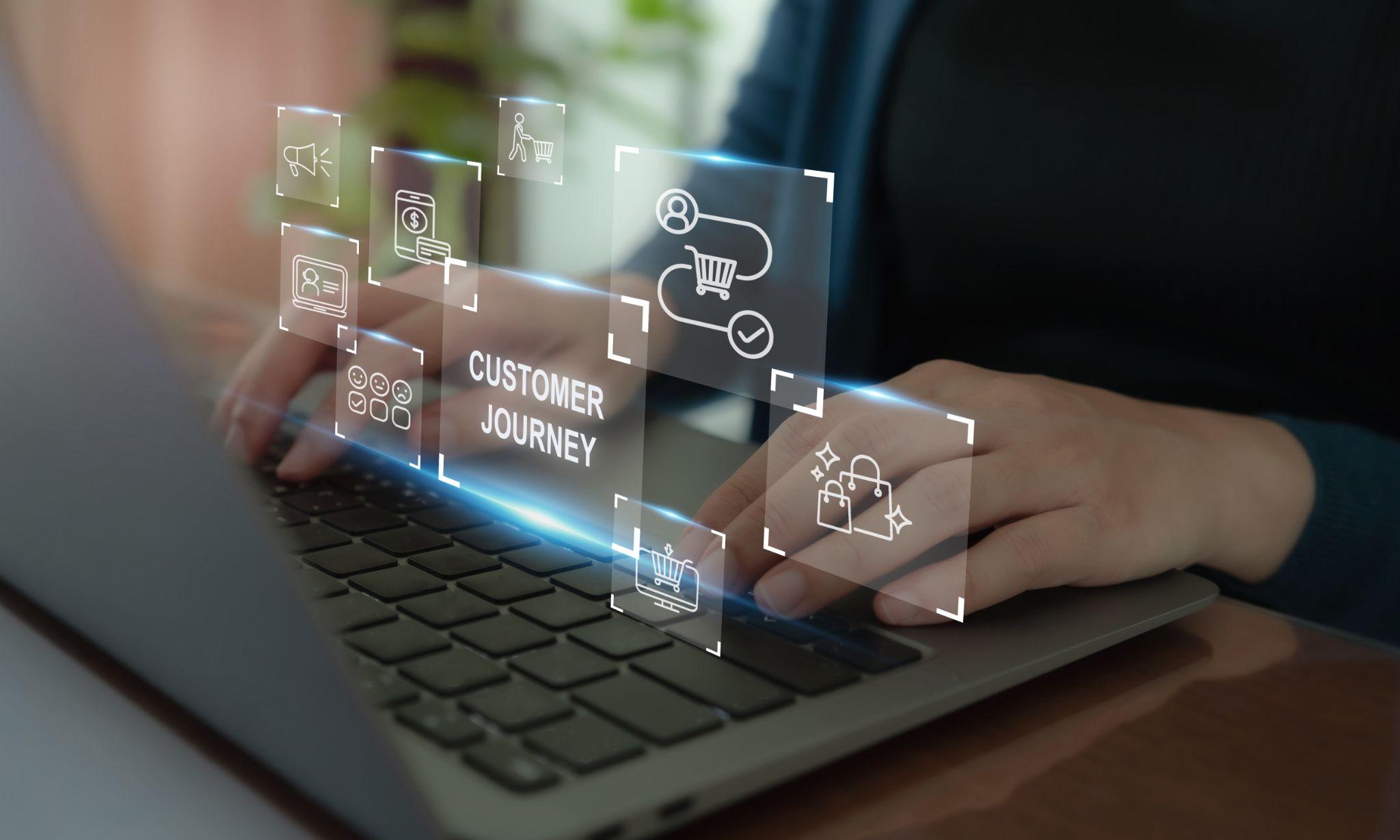 Customer journey on laptop concept photo